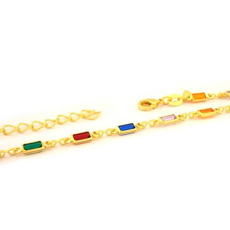 CORRENTE FEMININA COM ZIRCÔNIAS COLORIDA