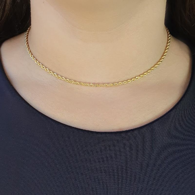 CORRENTE FEMININA CORDÃO BAIANO 2MM 36CM + 5CM EXT
