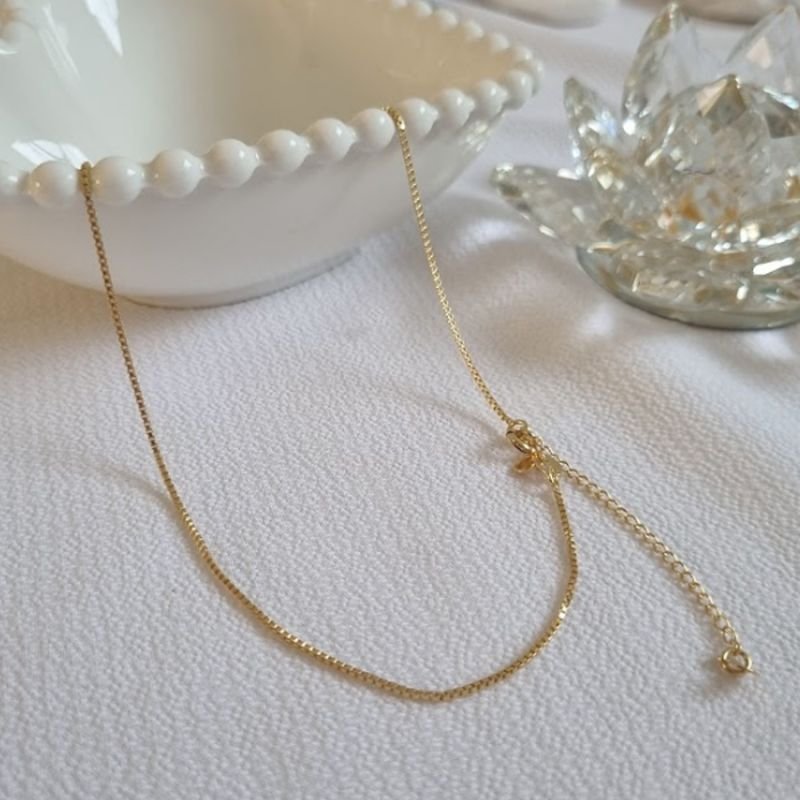 CORRENTE FEMININA FIO ITALIANO 1,5MM 45CM MAIS 5CM