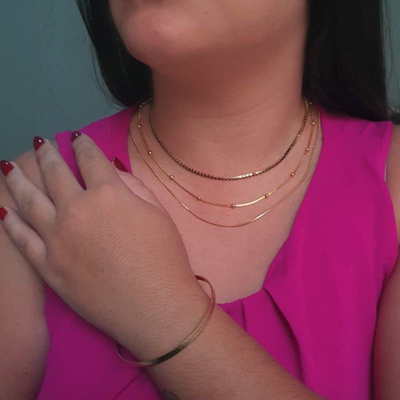 CORRENTE FEMININA MALHA DE STRASS COLORIDOS