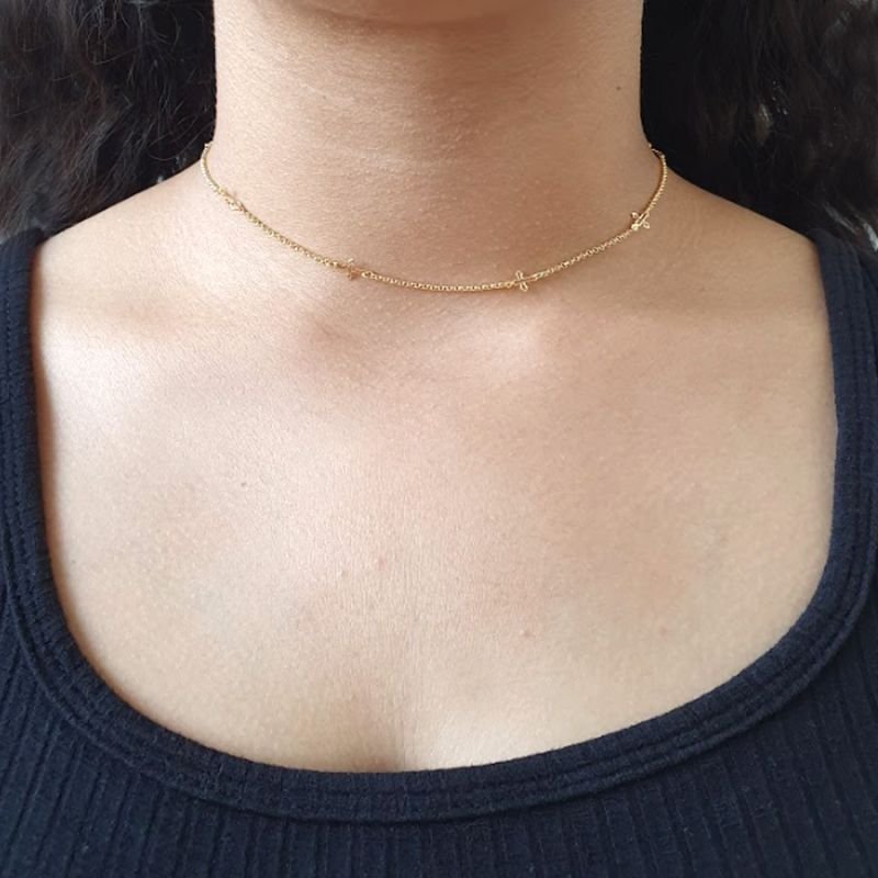 CORRENTE INFANTIL COM VARIAS CRUZ LISA ELO PORTUGUÊS