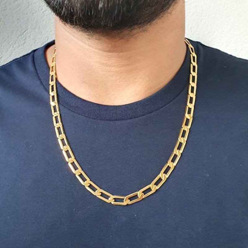 CORRENTE MASCULINA DIAMANTADA 7,5MM 60CM