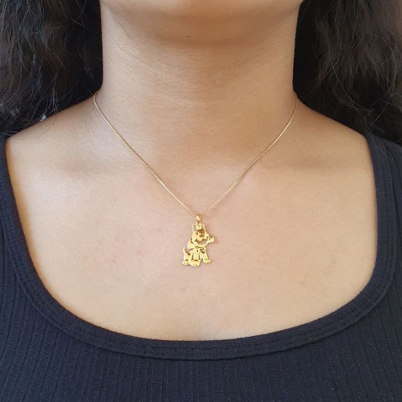 PINGENTE DE CACHORRO LISO E VAZADO