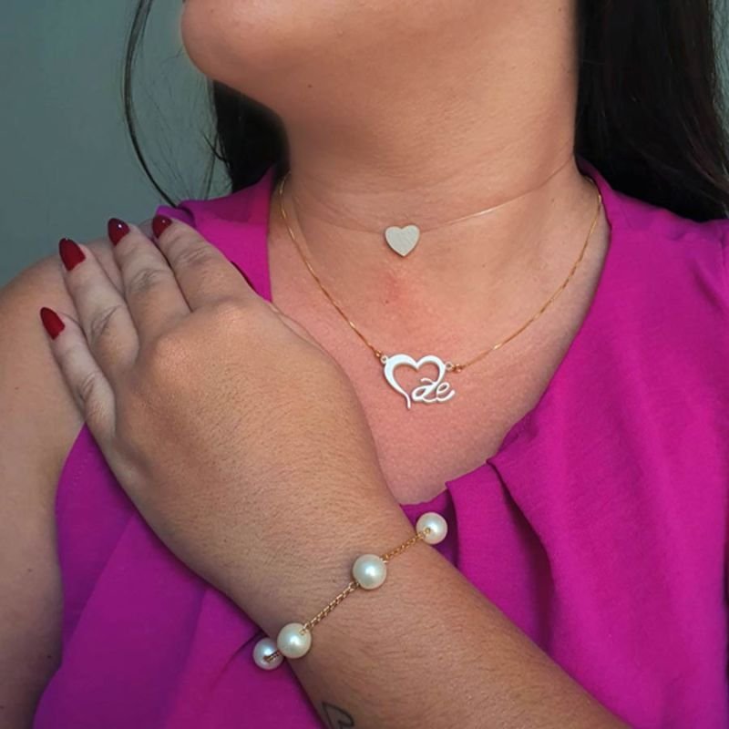 PULSEIRA FEMININA COM CINCO PÉROLAS