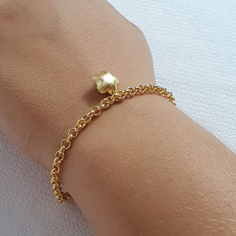 PULSEIRA FEMININA COM ESTRELA DUPLA FOSCA