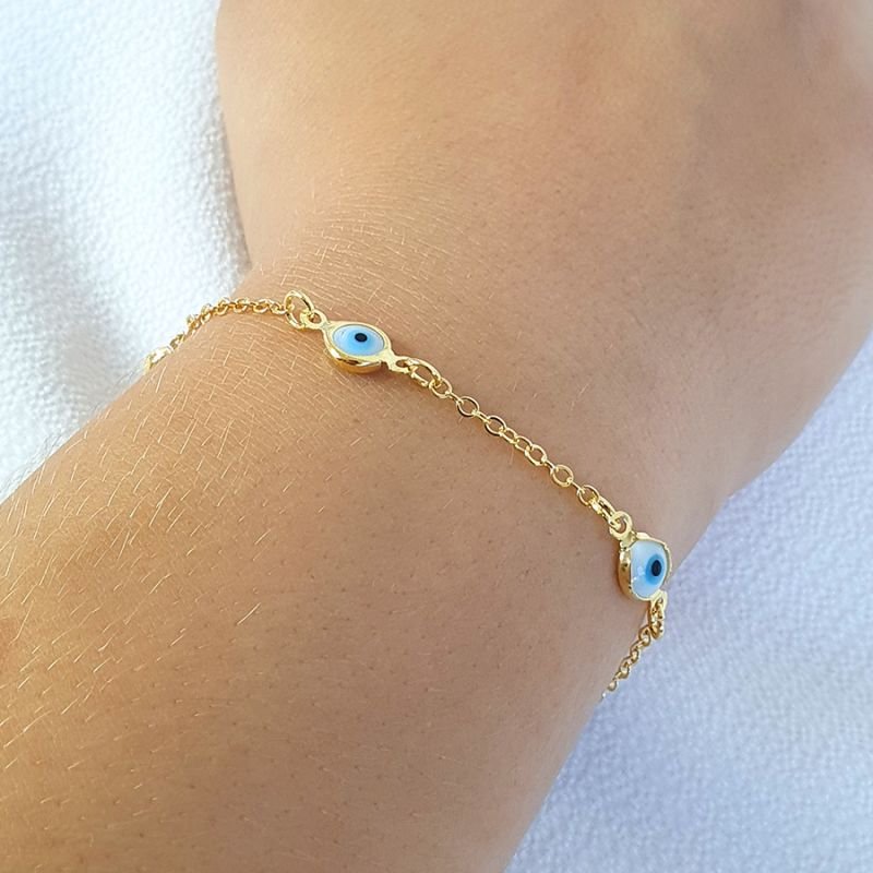 PULSEIRA FEMININA COM QUATRO OLHO GREGO