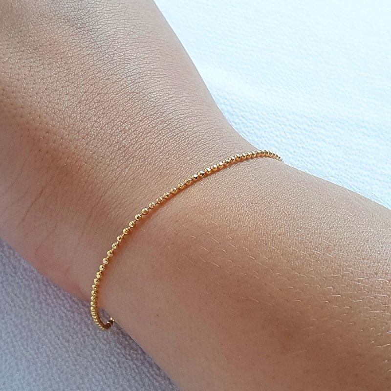 PULSEIRA FEMININA DE BOLINHAS 1,5MM 18CM