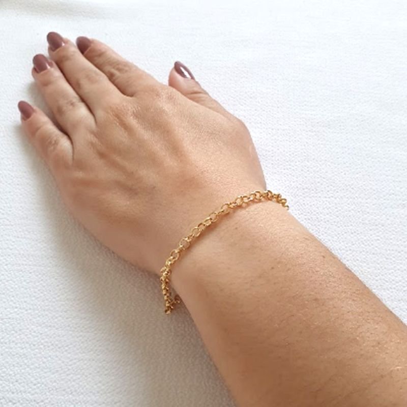 PULSEIRA FEMININA ELO PORTUGUÊS 4MM 18CM