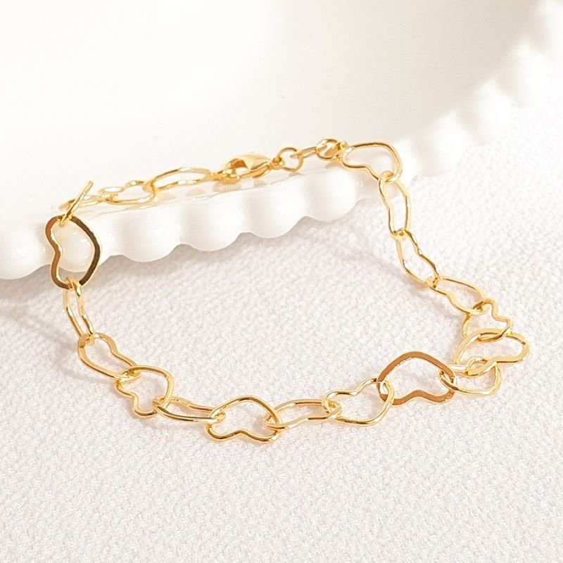 PULSEIRA FEMININA MALHA CORAÇÃO 7MM 18CM