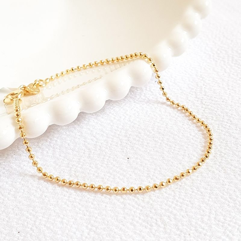 PULSEIRA FEMININA MALHA DE BOLINHAS DIAMANTADAS 19CM