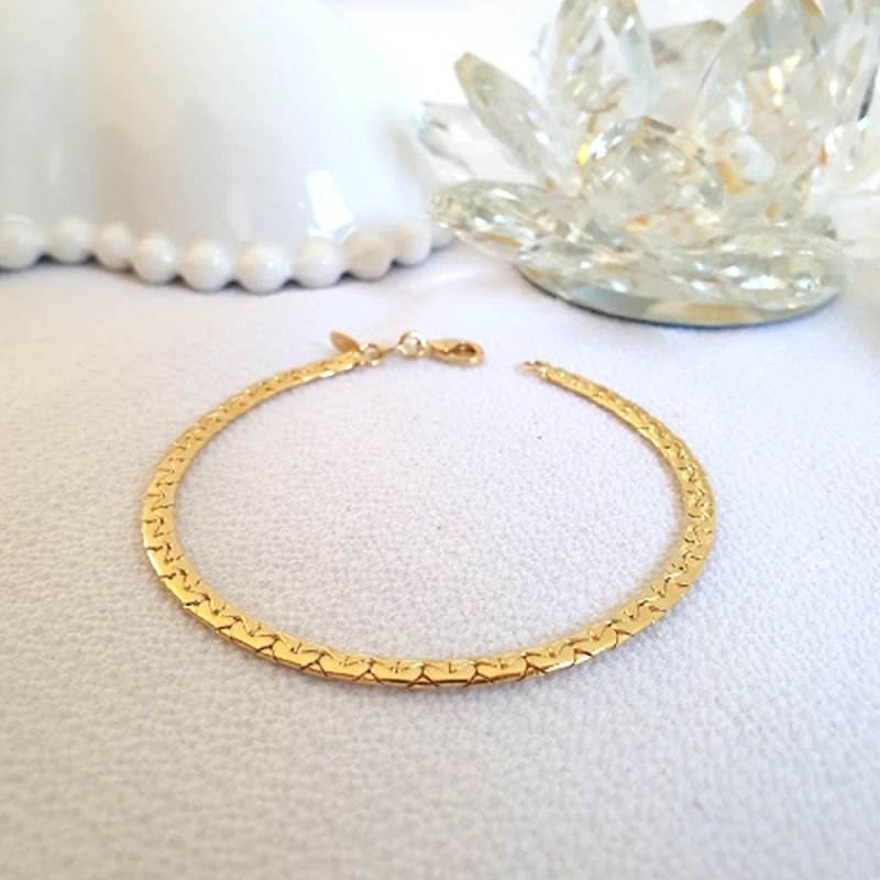 PULSEIRA FEMININA MALHA TRABALHADA 3MM 19,5CM