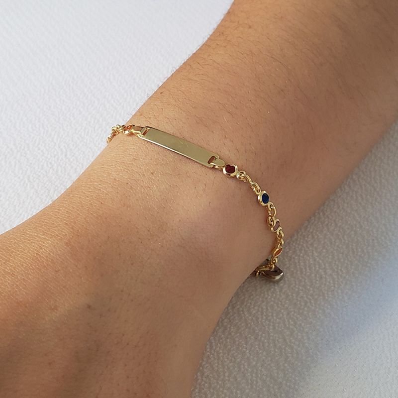 PULSEIRA INFANTIL CHAPINHA COM PEDRAS DE ZIRCÔNIAS PEQUENAS