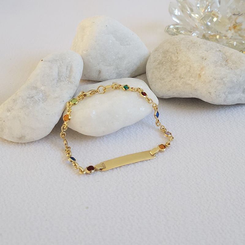 PULSEIRA INFANTIL CHAPINHA COM PEDRAS DE ZIRCÔNIAS PEQUENAS