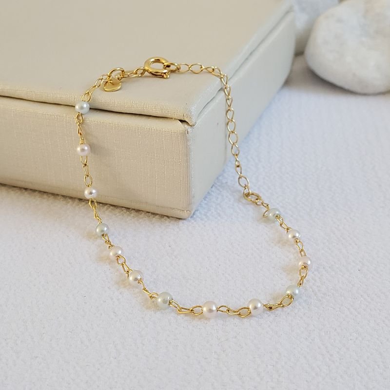 PULSEIRA INFANTIL COM PÉROLAS