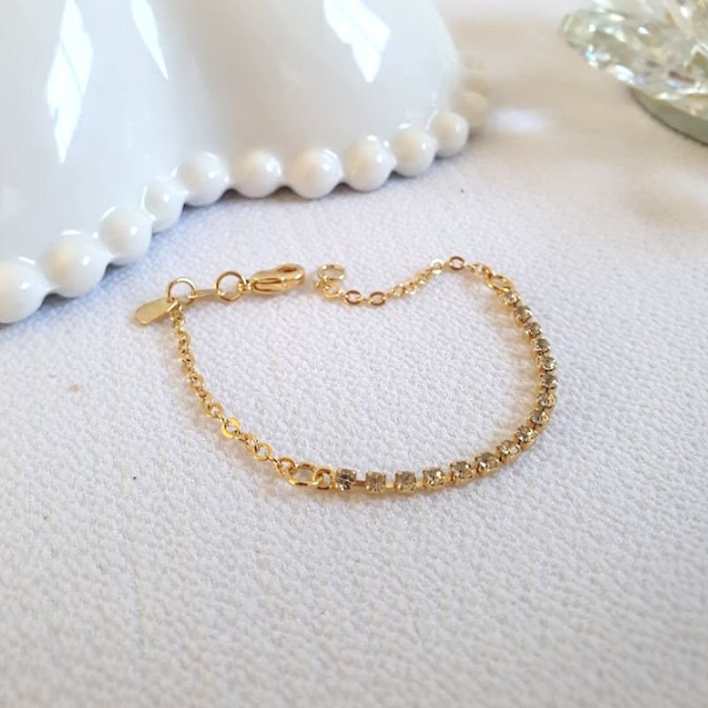 PULSEIRA INFANTIL COM STRASS 15CM