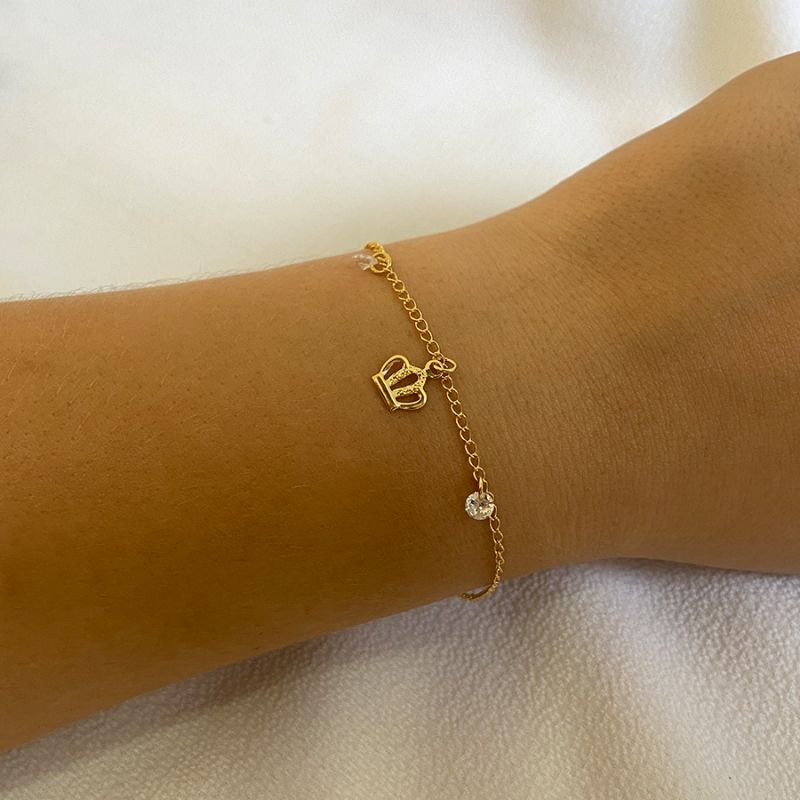 PULSEIRA INFANTIL COROA COM DUAS PEDRAS