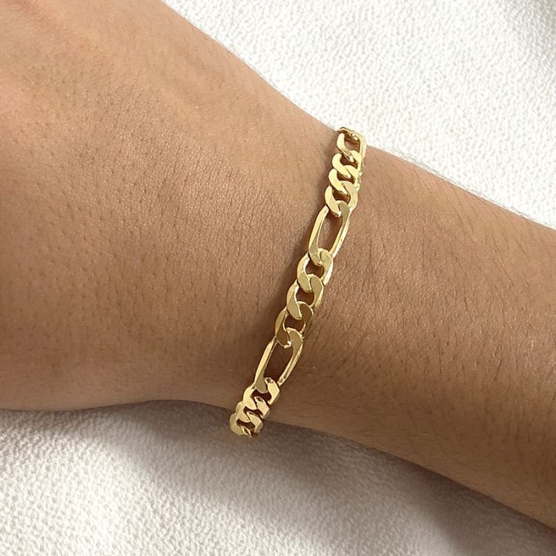 PULSEIRA MASCULINA 3X1 ACHATADA 6MM 21CM