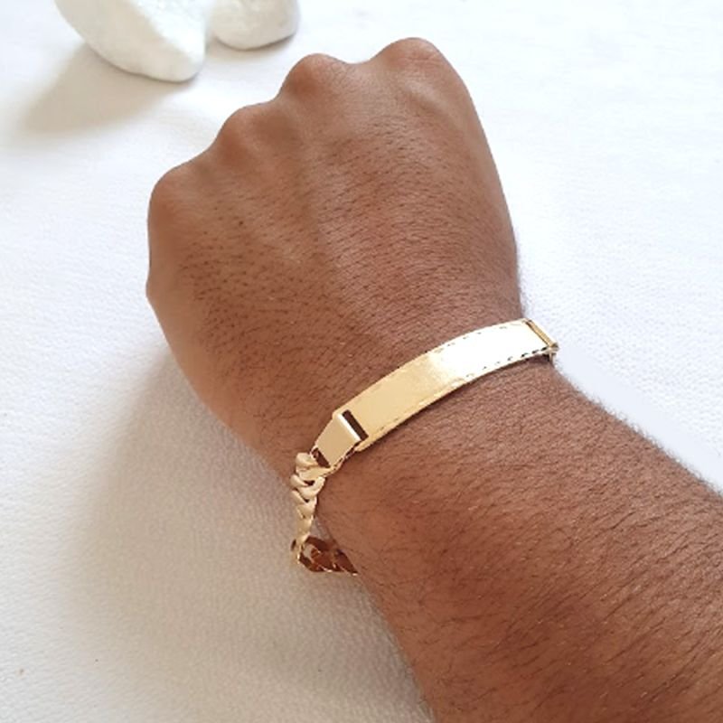 PULSEIRA MASCULINA CHAPA DIAMANTADA