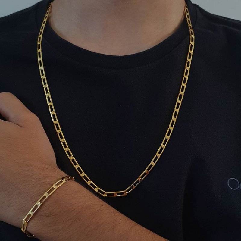 PULSEIRA MASCULINA DE MALHA DIAMANTADA 4,5MM 23CM