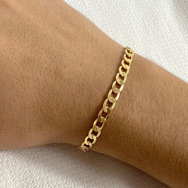PULSEIRA MASCULINA DIAMANTADA 5MM 21CM