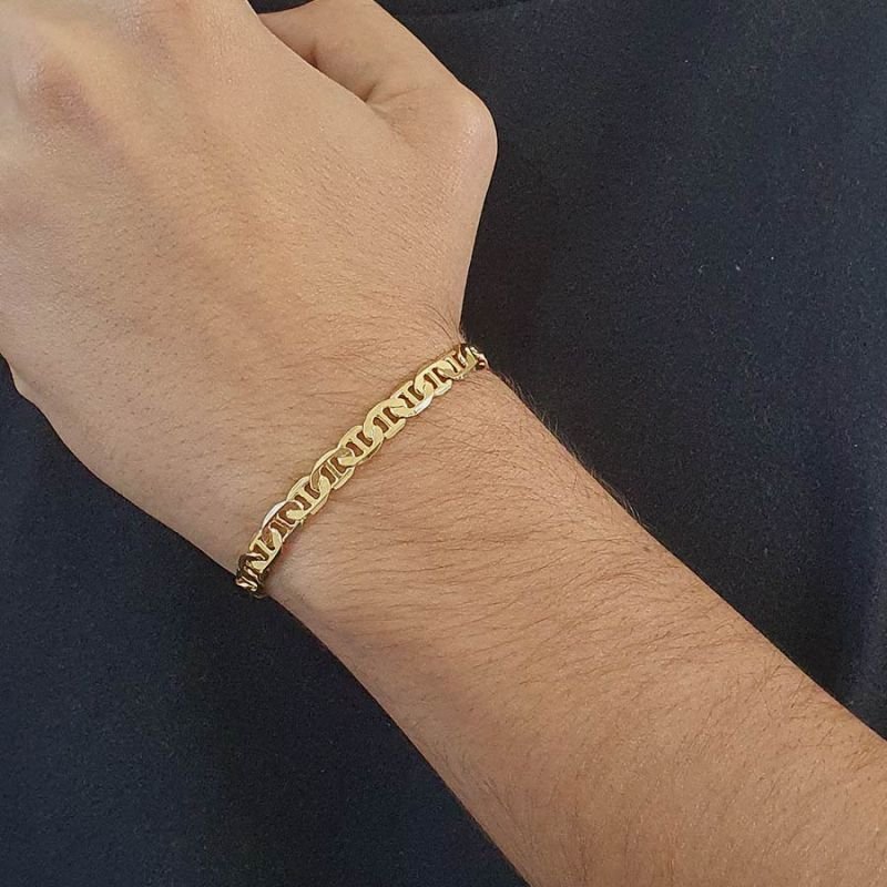 PULSEIRA MASCULINA DIAMANTADA 6MM 21CM